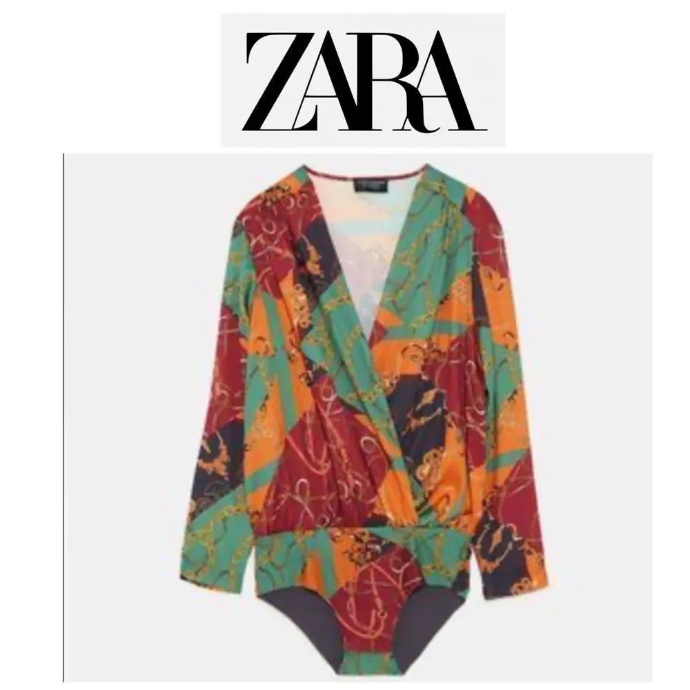 Zara Chain Print Bodysuit - Picture 2 of 10